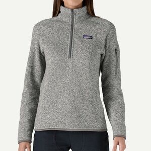 Patagonia Women's Better Sweater Quarter Zip Fleece in Birch White